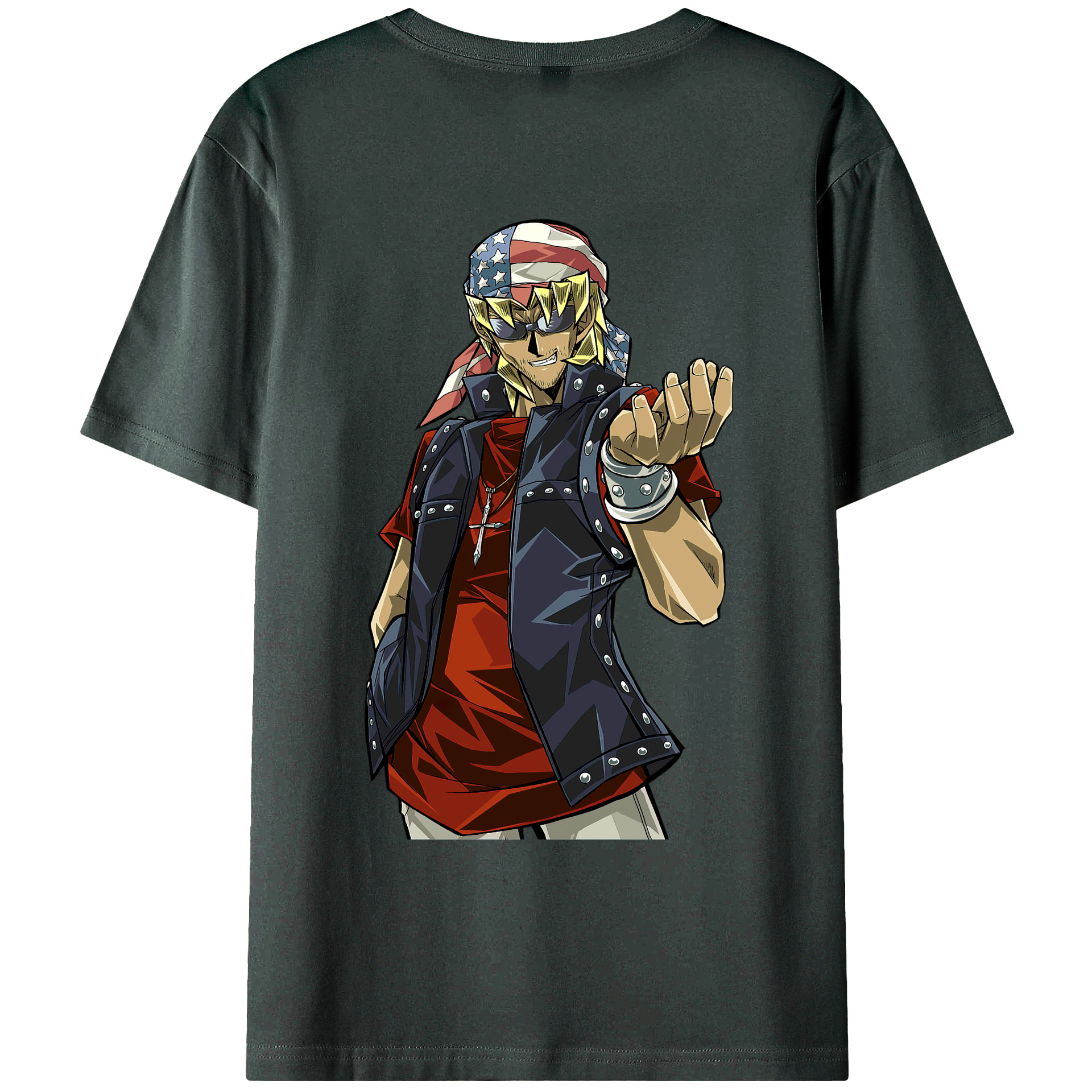 （画像用） 遊☆戯☆王 Yu-Gi-Oh! 綿100％ メンズ半袖Tシャツ（バックプリント） 通気性